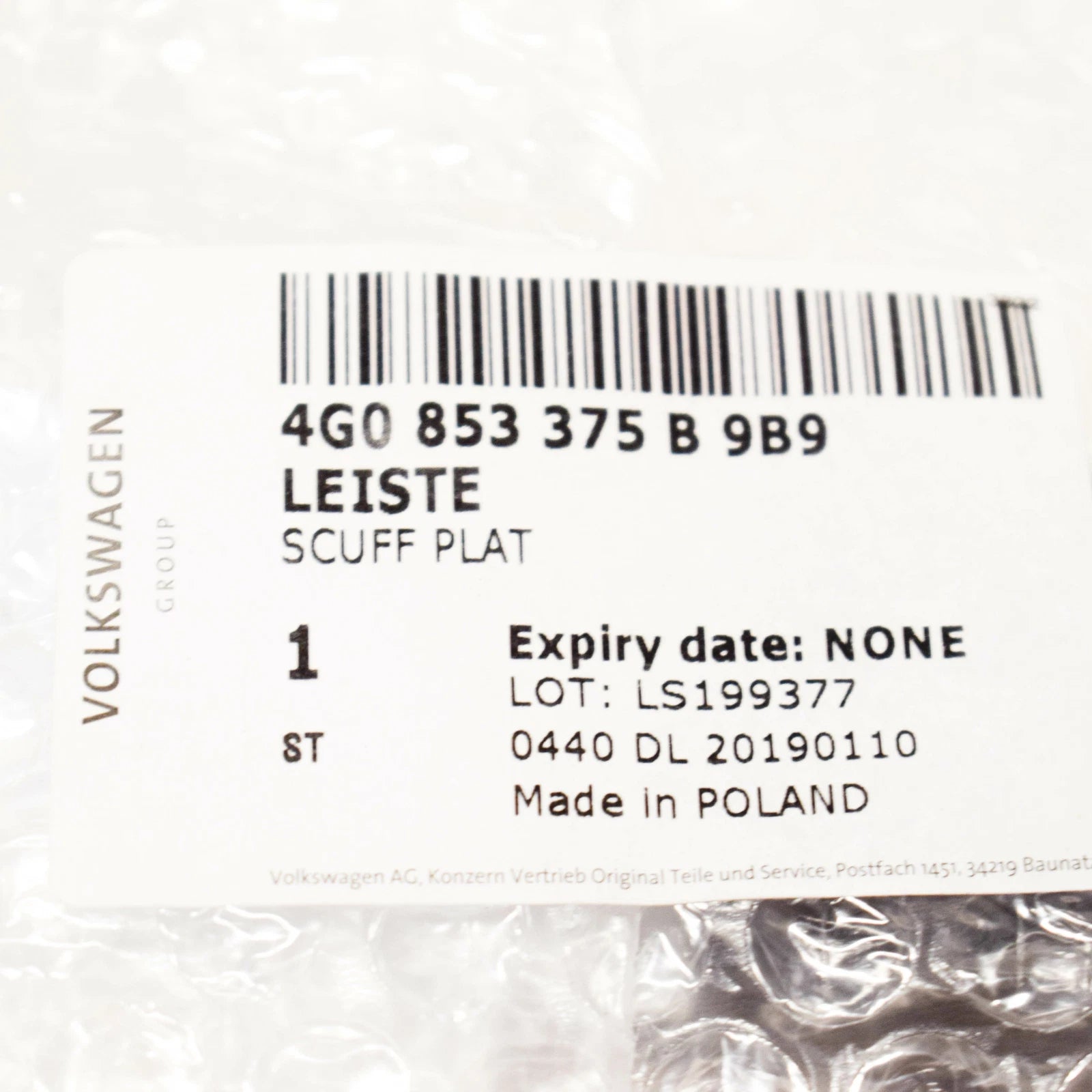 NEW AUDI A6 C7 LEFT REAR DOOR SILL STRIP S-LINE 4G0853375B9B9