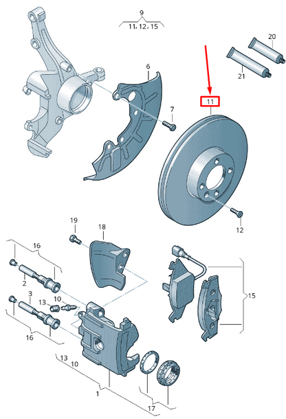 new vw golf plus mk6 front brake disc 1k0615301as original