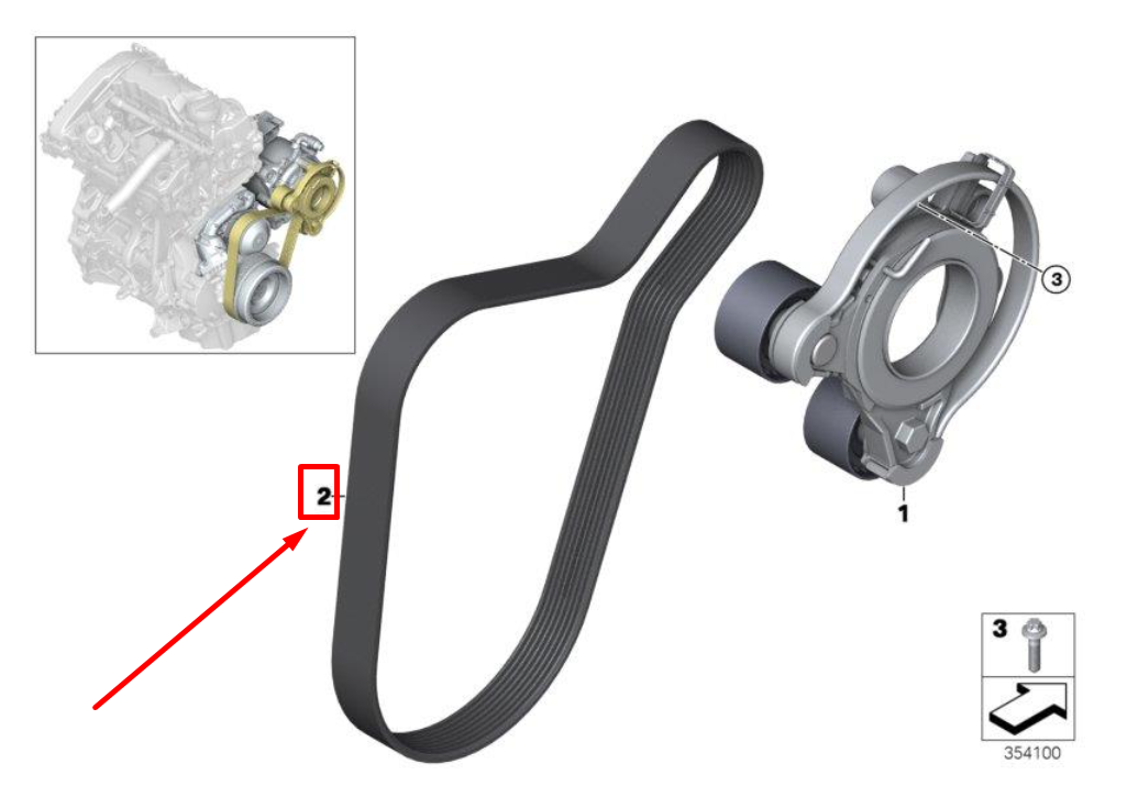 new bmw i8 i12 ribbed v-belt 11287634195 7634195 original