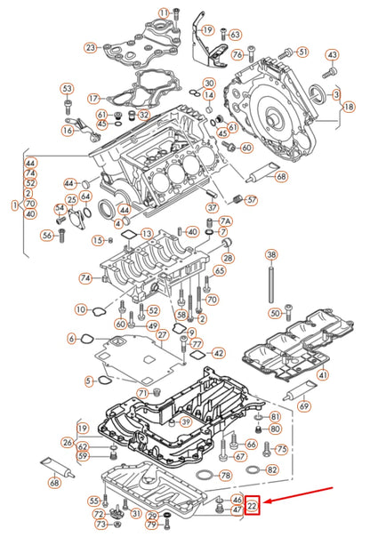 NEW AUDI R8 42 ENGINE LOWER PART OIL PAN 079103601F ORIGINAL