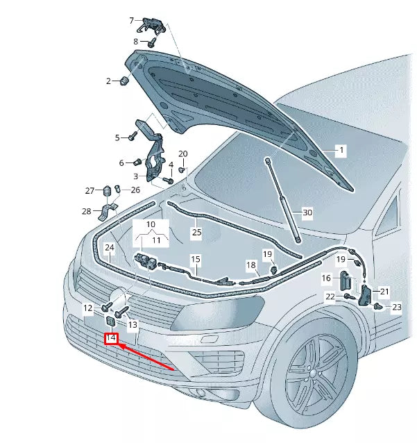 NEW VW TOUAREG 7P MK2 FRONT BONNET BOLT COVER 3C0823187