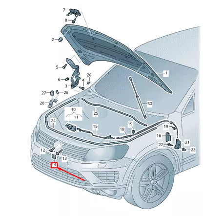 NEW VW TOUAREG 7P MK2 FRONT BONNET BOLT COVER 3C0823187