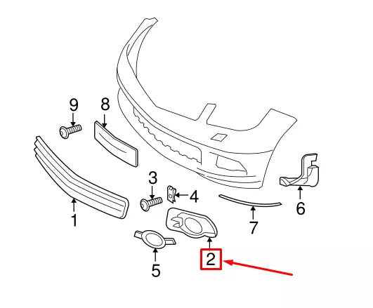 NEW MB C-CLASS W204 AMG FRONT BUMPER FOG GRILLE A2048850353 A2048850253 ORIGINAL