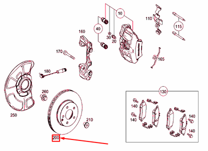 new mercedes-benz cls c218 front brake disc a000421181207 original