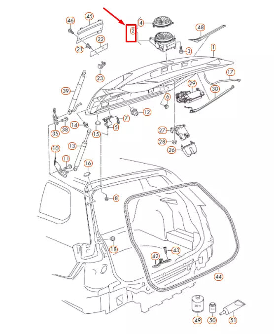 NEW VW PASSAT VARIANT B8 REAR LID OPERATING MECHANISM 510827469FOD ORIGINAL