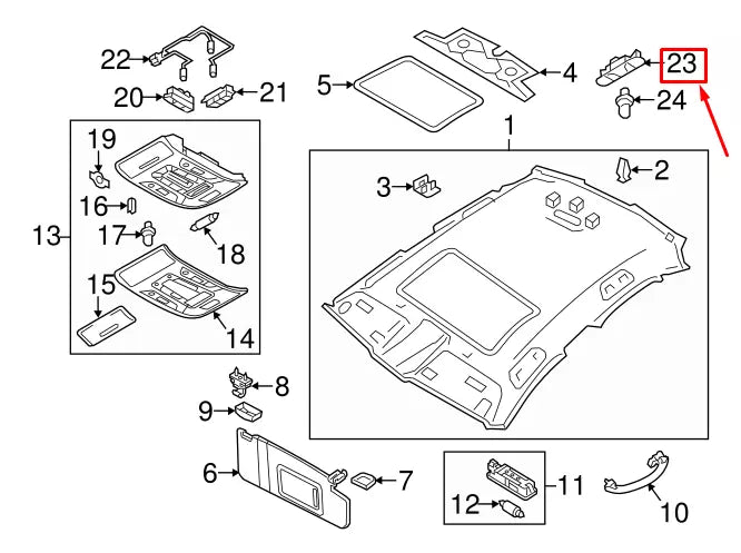NEW AUDI A7 SPORTBACK 4G REAR DOME LIGHT SWITCH 4G0947111A6PS