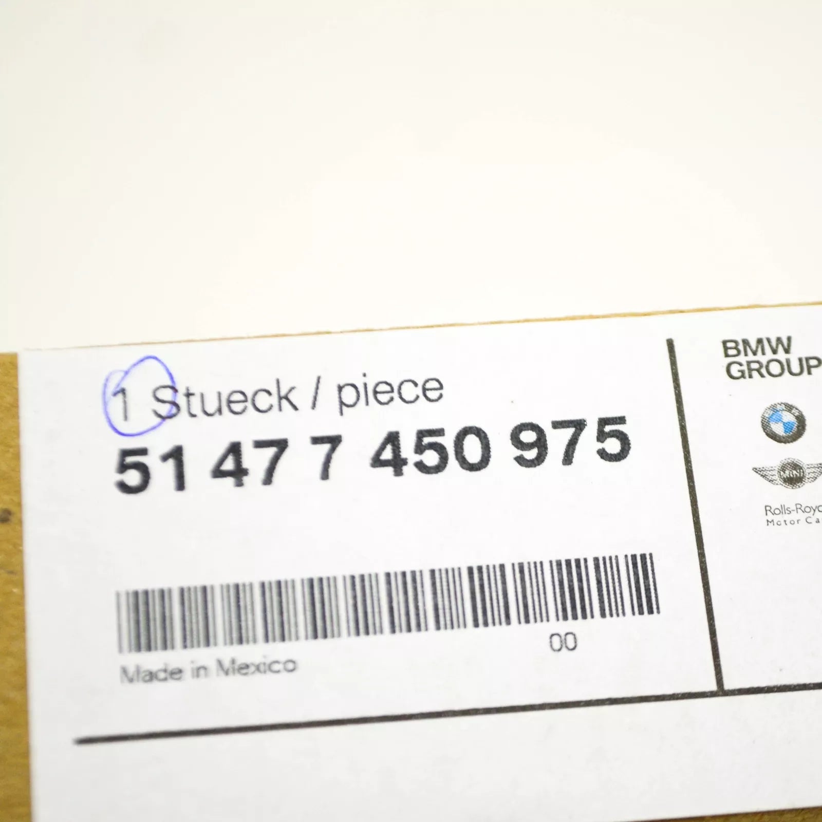 NEW BMW X3 G01 COMBINATION BLIND LEFT BELT PRETENSIONER LID 51477450975 ORIGINAL