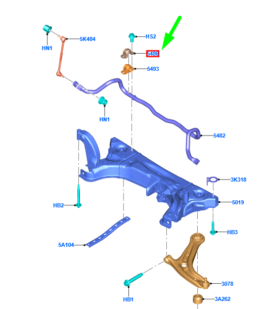 new ford ecosport mk2 front stabilizer clamp ay11-5488-aa 1751665 original