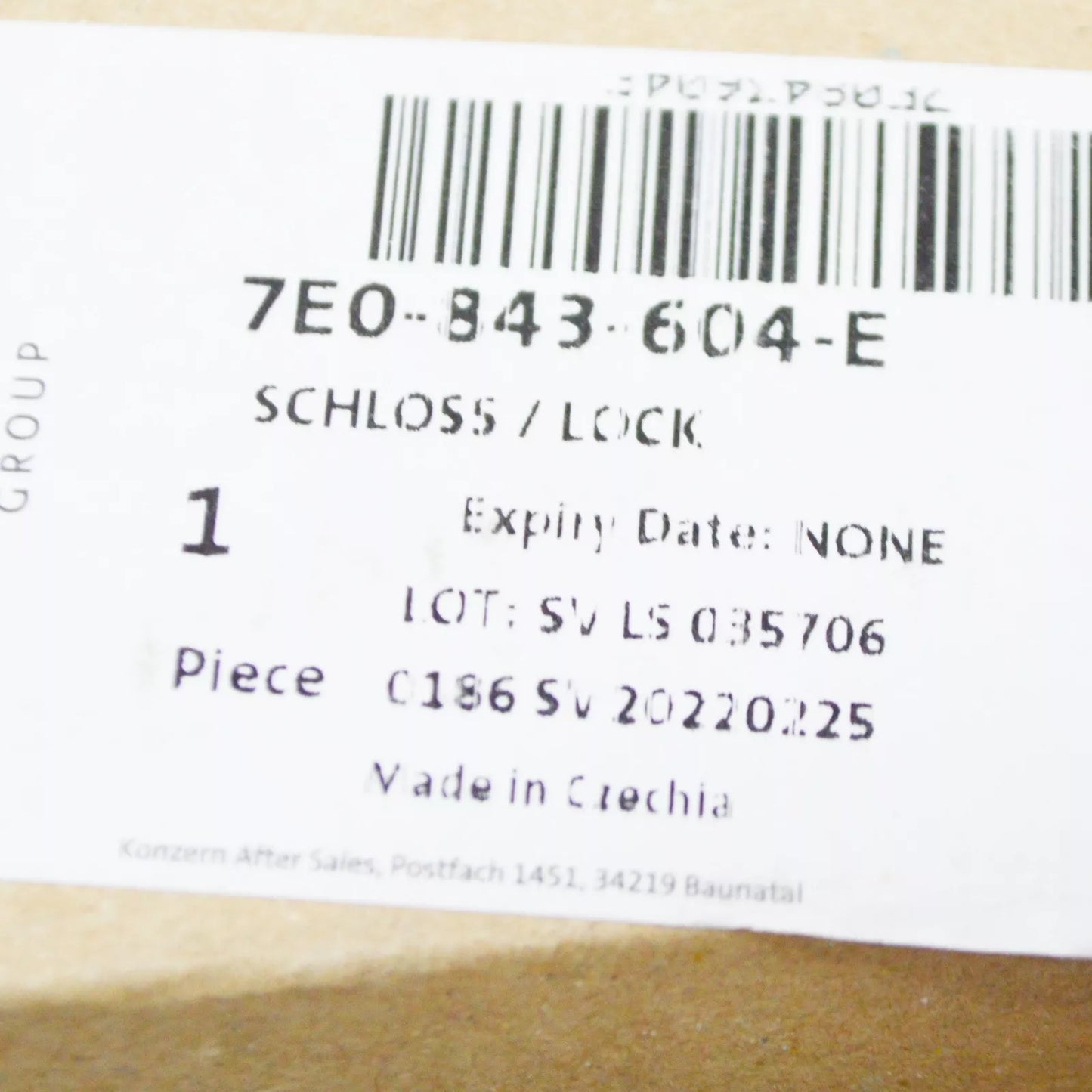 NEW VW TRANSPORTER T6 SLIDING DOOR RIGHT ROTARY LATCH LOCK 7E0843604E