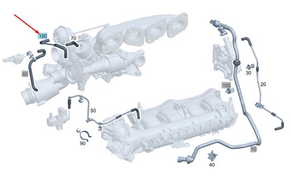 NEW MB C W204 TURBO TO PRESSURE TRANSDUCER VACUUM LINE A2740702732 ORIGINAL