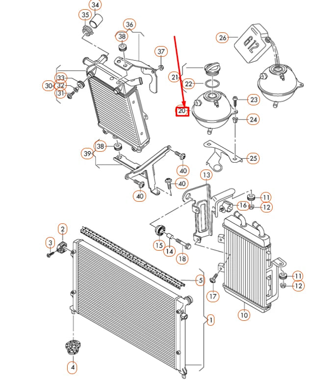 NEW AUDI TTRS 8J COOLANT EXPANSION TANK 8J0121407