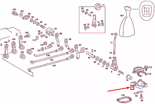 NEW MB 190 W201 FLOOR SHIFT TRANSMISSION BEARING BRACKET A1292600194 ORIGINAL