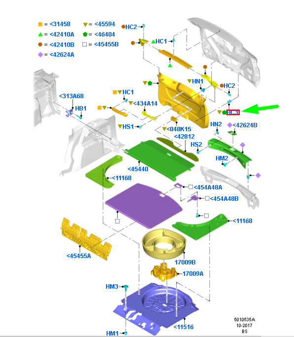 new ford kuga mk2 c520 load compartment trim clip w715980-s900 5176754 original