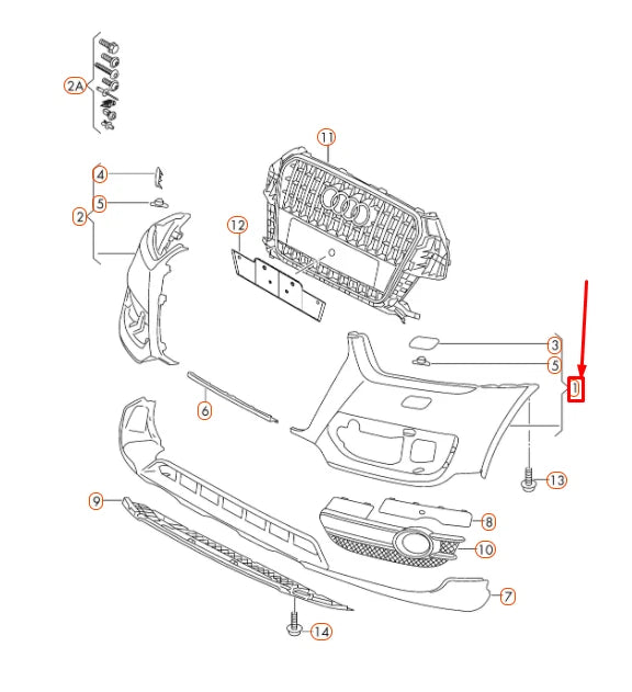 NEW AUDI Q3 8U FRONT BUMPER LEFT COVER 8U0807065JGRU ORIGINAL