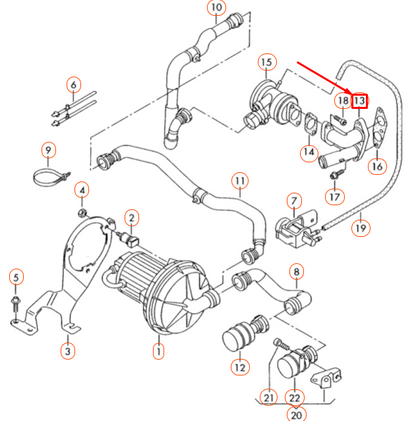 NEW AUDI A3 8P SECONDARY AIR INJECTION PUMP ADAPTER 022131119B ORIGINAL