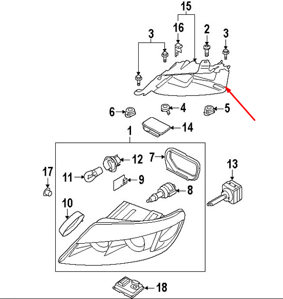 new audi q7 4l right headlight bracket 4l0941614 2009 original