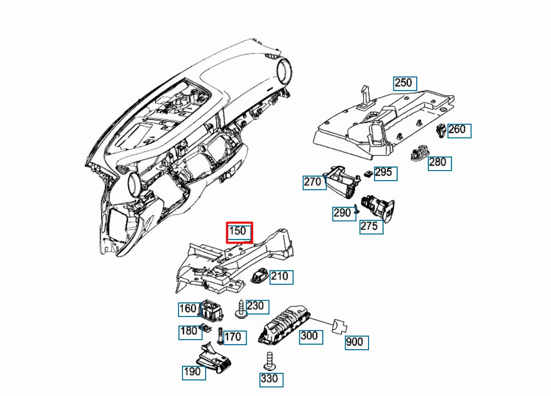 NEW MERCEDES-BENZ E W213 DASH PANEL TRIM LOWER A21368029069051 ORIGINAL