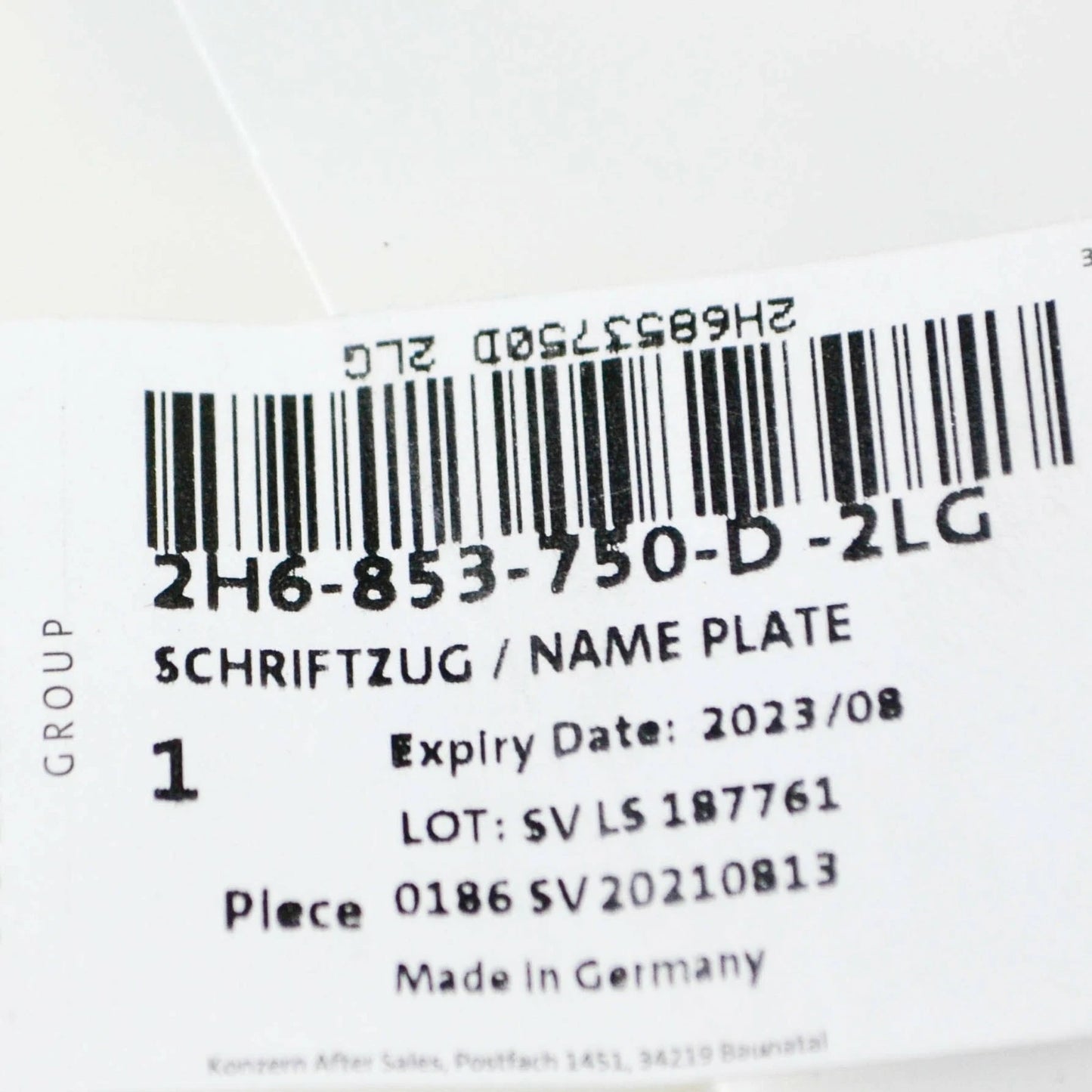 NEW VW AMAROK 4MOTION REAR DECO INSCRIPTION LABEL 2H6853750D2LG