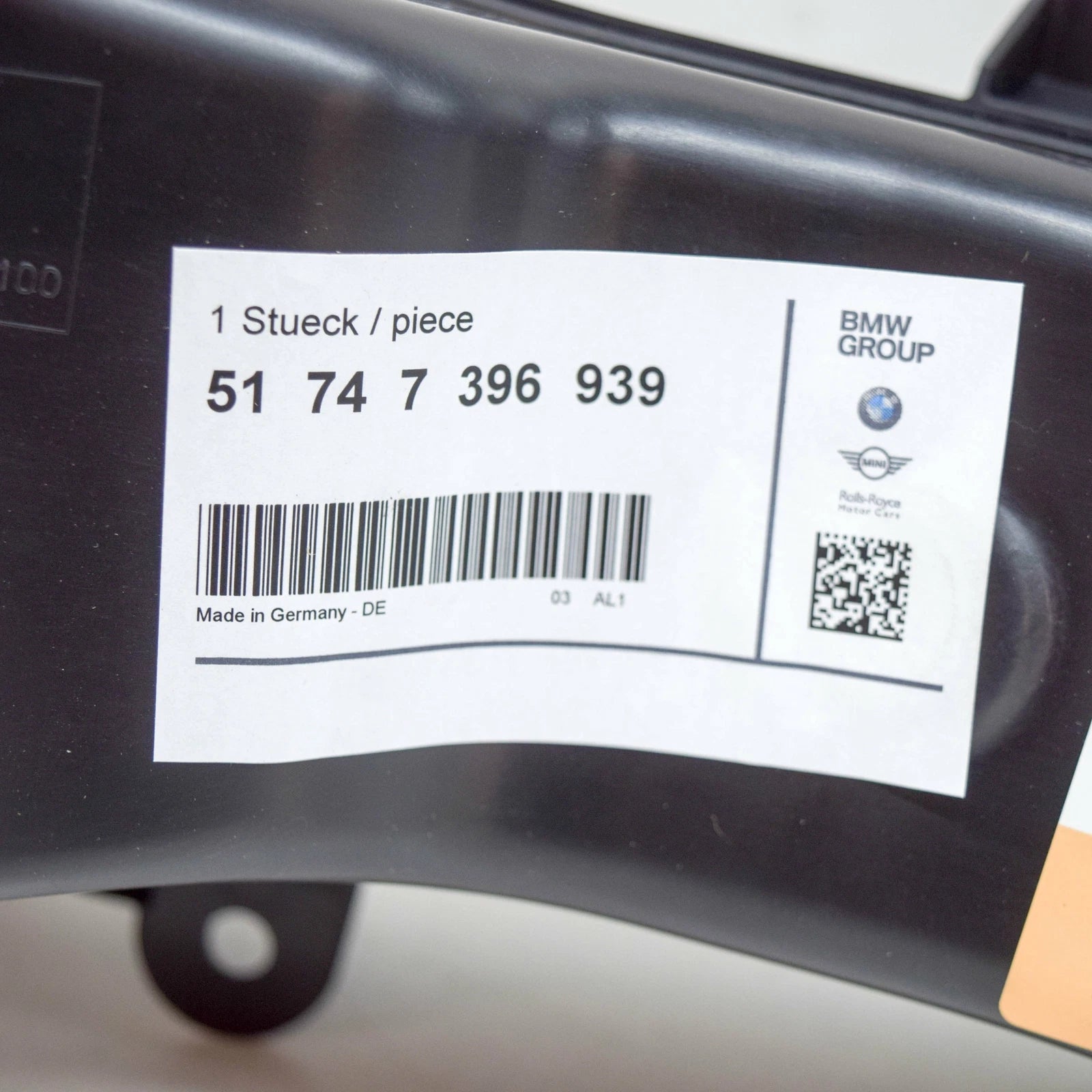 NEW BMW 3 F30 AIR SUPPLY HOSE PIPE 51747396939 7396939 2015 ORIGINAL