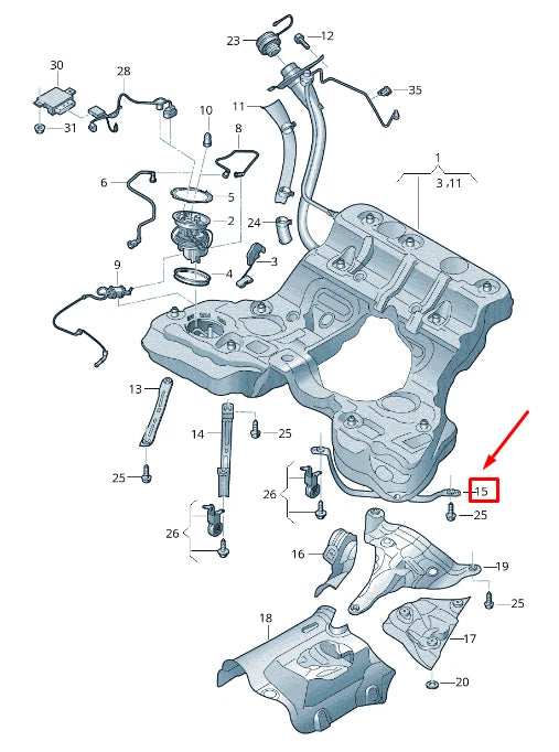 NEW AUDI A8 4N LEFT FUEL TANK TENSIONING STRAP 4N0201653A