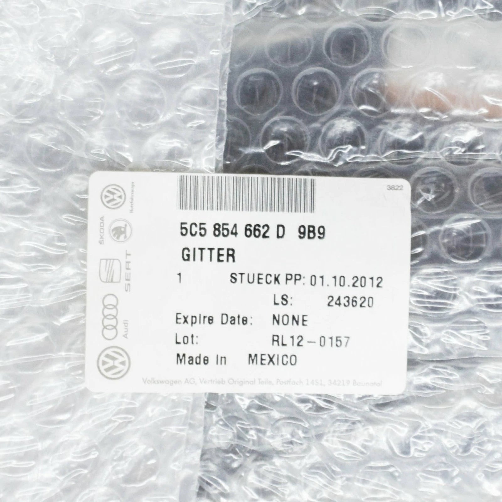 NEW VOLKSWAGEN BEETLE A5 FRONT BUMPER RIGHT OUTER GRILLE 5C5854662D9B9