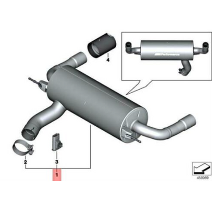 new bmw 3 f30 exhaust silencer muffler m performance 18302406953 original