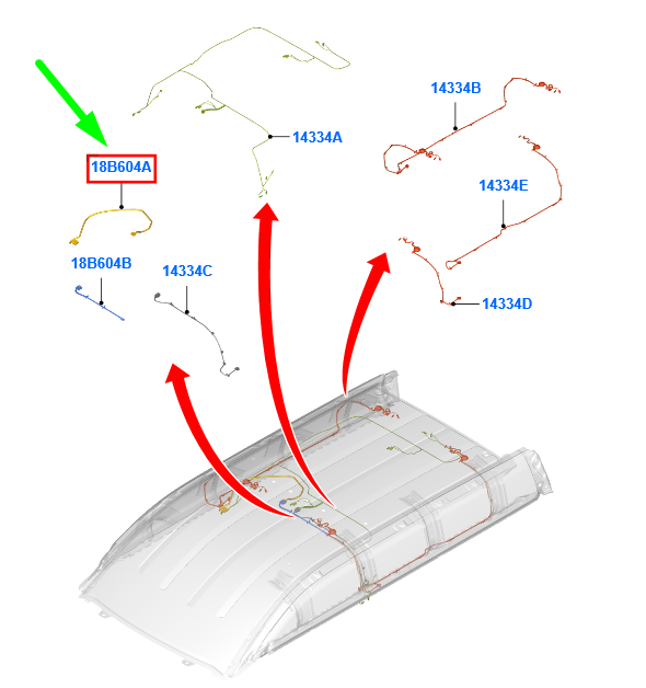 new ford transit custom mk1 body and roof console wire assy 2150081 original