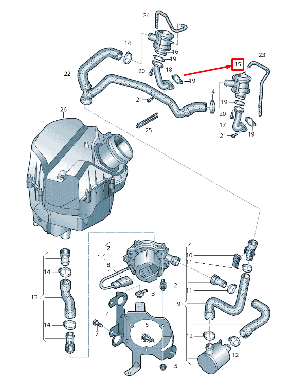 new audi a8 4h engine air pump combination valve 079131101ak original