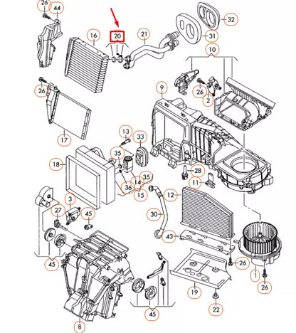 NEW VOLKSWAGEN BEETLE A5 HEATER CORE HOSE GASKET SET 3C0898380 ORIGINAL