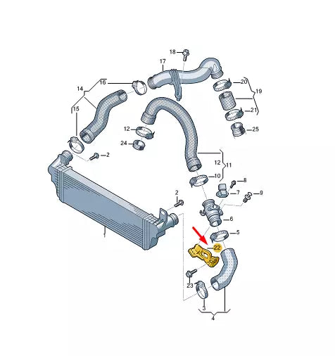 NEW VW TRANSPORTER VI T6 INTERCOOLER HOSE BRACKET 7E0145962