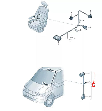 NEW VW TRANSPORTER T6 HAND-FREE DEVICE MICROPHONE ADAPTER LOOM 7E0971387