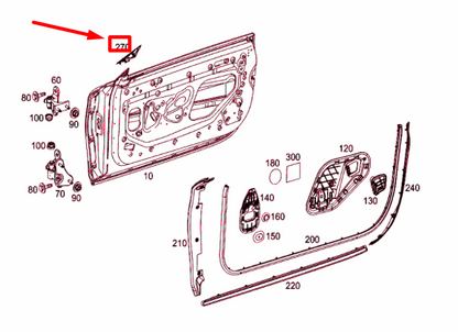 NEW MB S C217 FRONT LEFT DOOR MIRROR TRIANGLE COVER MOLDING A2177200148 ORIGINAL