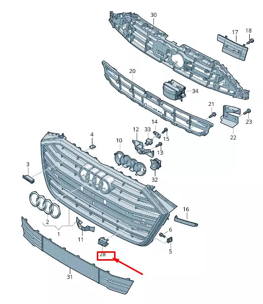 NEW AUDI A8 4N RIGHT PARKING AID SENSOR BRACKET 4N0919290T94