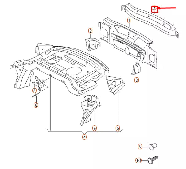 NEW AUDI A6 C7 REAR CROSS PANEL 4G5813307 ORIGINAL