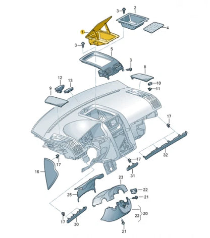 NEW VW TOURAN 1T3 UPPER STORAGE COMPARTMENT W/ COVER 1T1857921E1QB LHD ORIGINAL