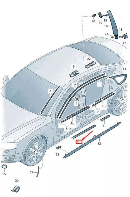 NEW AUDI A7 SPORTBACK 4G FRONT LEFT SILL TRIM STRIP 4G8853373F9B9