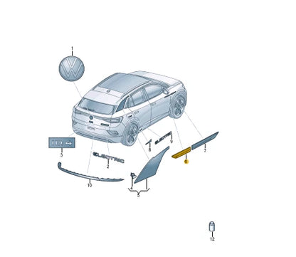 NEW VOLKSWAGEN ID.4 E21 FRONT LEFT WING BADGE LOGO 11A853689EXJW ORIGINAL