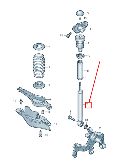 new vw beetle 5c rear shock absorber 5c0513029al original