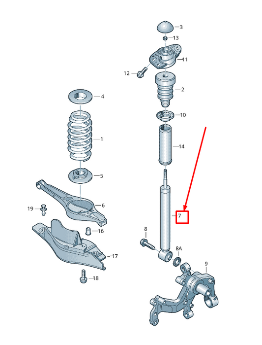 new vw beetle 5c rear shock absorber 5c0513029al original