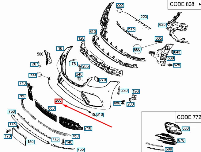 NEW MB S W222 FRONT PEDESTRIAN PROTECTION PRESSURE SENSOR A2229058204