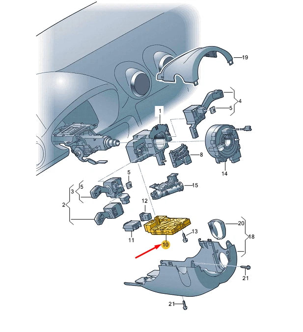 NEW AUDI A3 8P STEERING COLUMN COMBI SWITCH MODULE 8P0953549F ORIGINAL