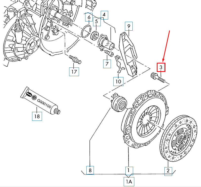 new vw beetle a5 clutch pressure plate 12-point head bolt n10101001 original