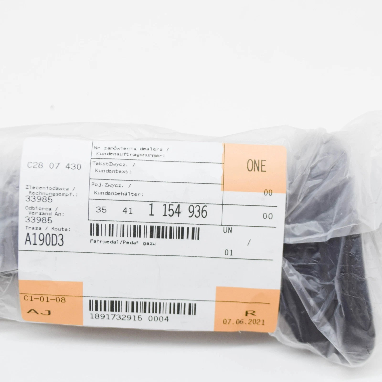 NEW BMW 7 E32 4.0I GAS ACCELERATOR PEDAL 35411154936 ORIGINAL