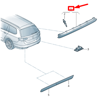 NEW VW PASSAT VARIANT B8 3G5 REAR BRAKE STOP LAMP 3G9945087E ORIGINAL