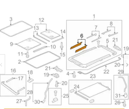 NEW VW TIGUAN MK1 FRONT SUNROOF SLIDE AND TILT MECHANISM SET 1K9898738B ORIGINAL