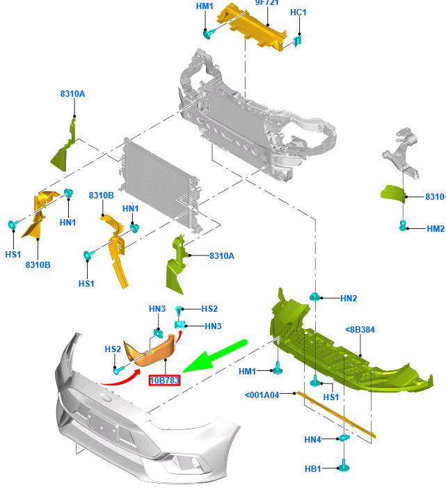 new ford focus mk3 c346 front left air duct g1ey-17f804-aa 1936728 original