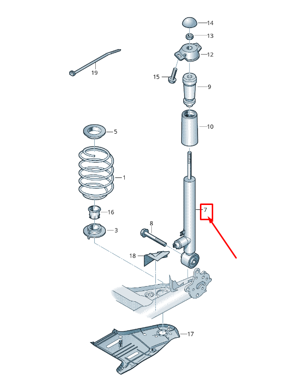 new skoda octavia 5e mk3 rear gas shock absorber 5q0513049hh original