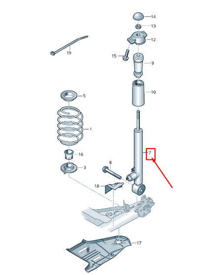 new skoda octavia 5e mk3 rear gas shock absorber 5q0513049hh original