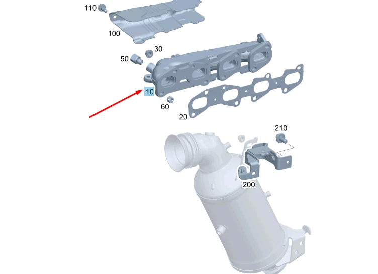 NEW MERCEDES-BENZ C W204 EXHAUST MANIFOLD A6511420001 ORIGINAL