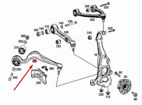 NEW MERCEDES-BENZ S W222 FRONT LEFT WISHBONE TENSION ARM A2223305402 ORIGINAL